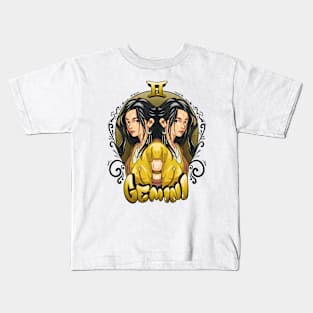 Zodiac Gemini Graffiti Style - Twins Cahracter Kids T-Shirt